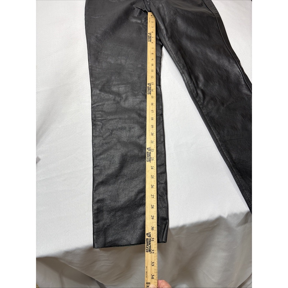 Alpha Cycle Gear Black Leather Motorcycle Pants, Size 32 - Picture 5 of 10